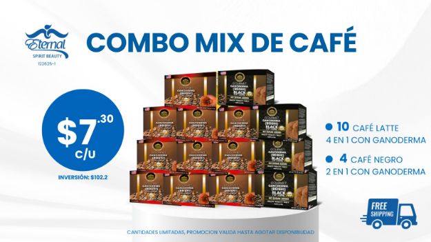 Imagen de COMBO MIX DE CAFE 122625-2: CAFE LATTE 4 EN 1 Y CAFE NEGRO 2 EN 1 POR $7.30 C/U