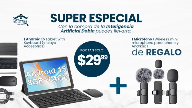 Imagen de Incentivo Inteligencia Artificial Doble: Tablet Android 15 + Microfono