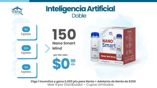 Imagen de Incentivo Inteligencia Artificial Doble - 150 Nano Smart $0.99 / Botella