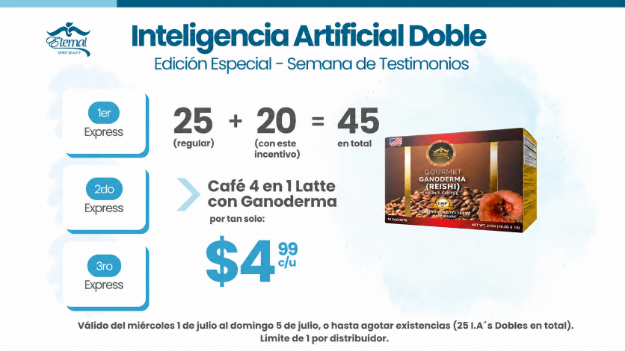 Imagen de Incentivo ADICIONAL - IA Sencilla (+20 Cafe Latte Reishi 4 en 1 $4.99)