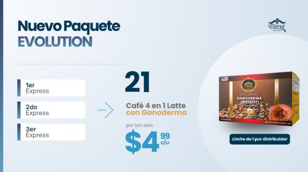 Imagen de INCENTIVO PAQUETE EVOLUTION : 21 CAJAS DE CAFE $4.99 C/U