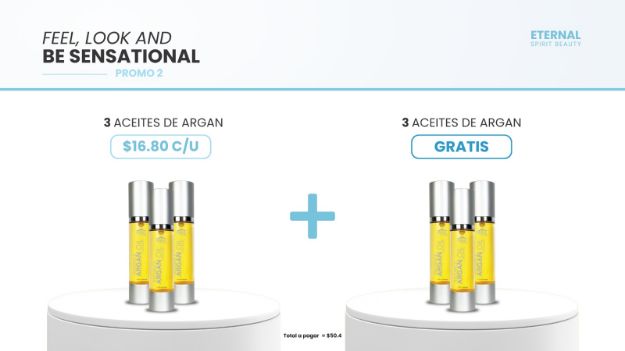 Imagen de COMBO FEEL, LOOK, AND BE SENSATIONAL - 6 ACEITE DE ARGAN